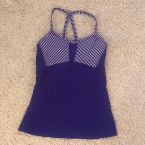 Athlete stripped tank built in bra